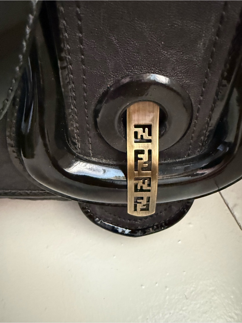 Fendi Black Leather Gun Metal Harware - Picture 4 of 16